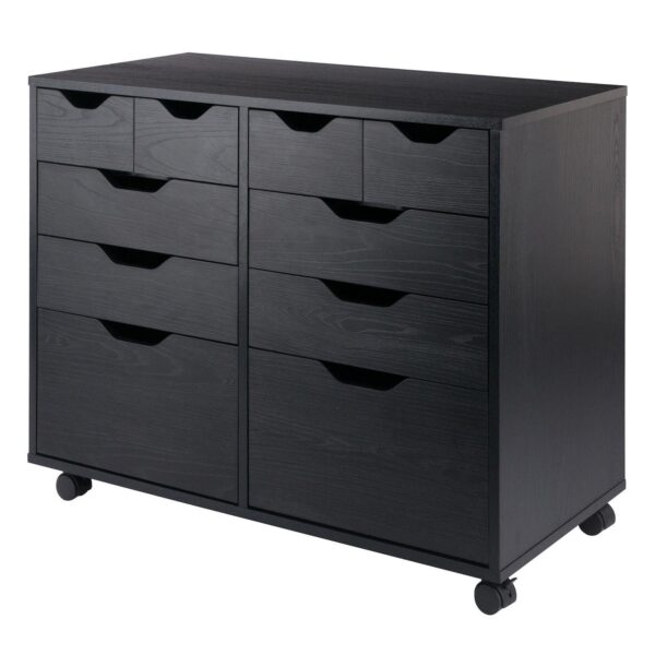 Winsome Wood Halifax Bins and Drawers Multi-Storage Wide Mobile Cabinet