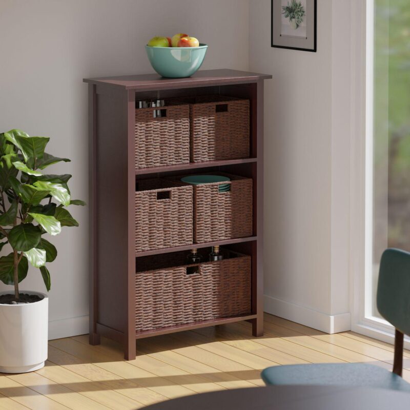 Winsome Wood Milan 6-piece Shelf and 5 Foldable Baskets Set - Image 10