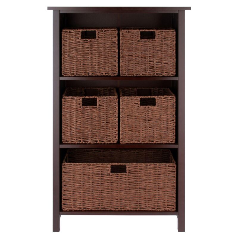 Winsome Wood Milan 6-piece Shelf and 5 Foldable Baskets Set - Image 2