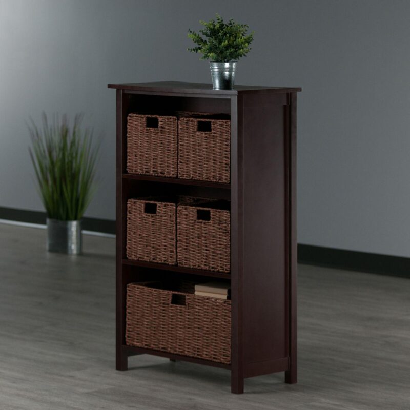 Winsome Wood Milan 6-piece Shelf and 5 Foldable Baskets Set - Image 9