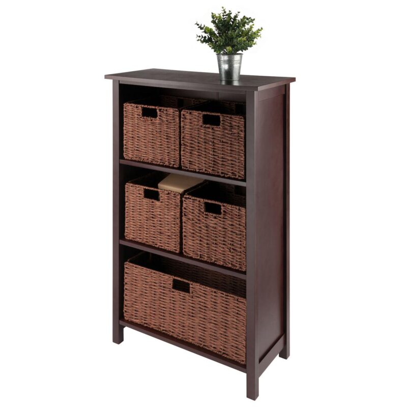 Winsome Wood Milan 6-piece Shelf and 5 Foldable Baskets Set - Image 17