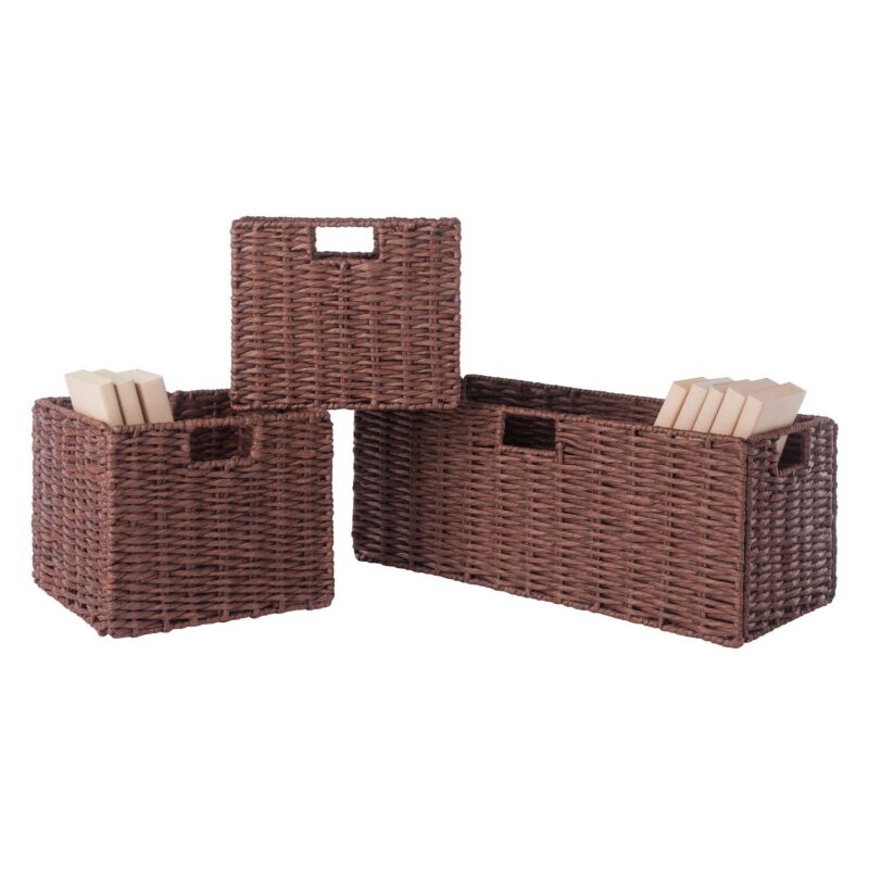 Winsome Wood Milan 6-piece Shelf and 5 Foldable Baskets Set - Image 8