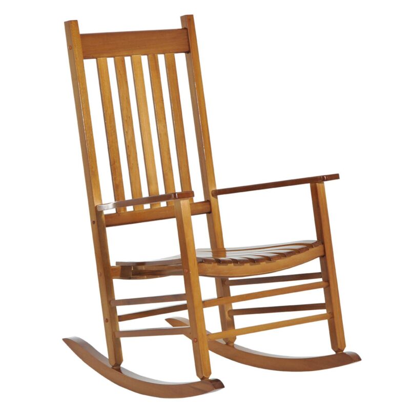 Wood Rocking Chair, Indoor / Outdoor Wooden Porch Rocker, Rustic Black - Image 8