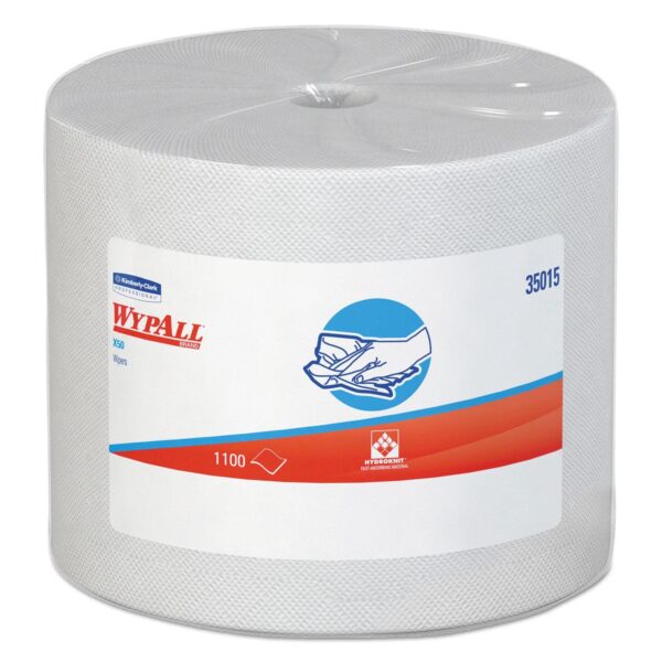 Wypall X50 Disposable Cloths (35015), Jumbo Roll, 9.8 x 13.4, White, 1,100 Sheets per Roll