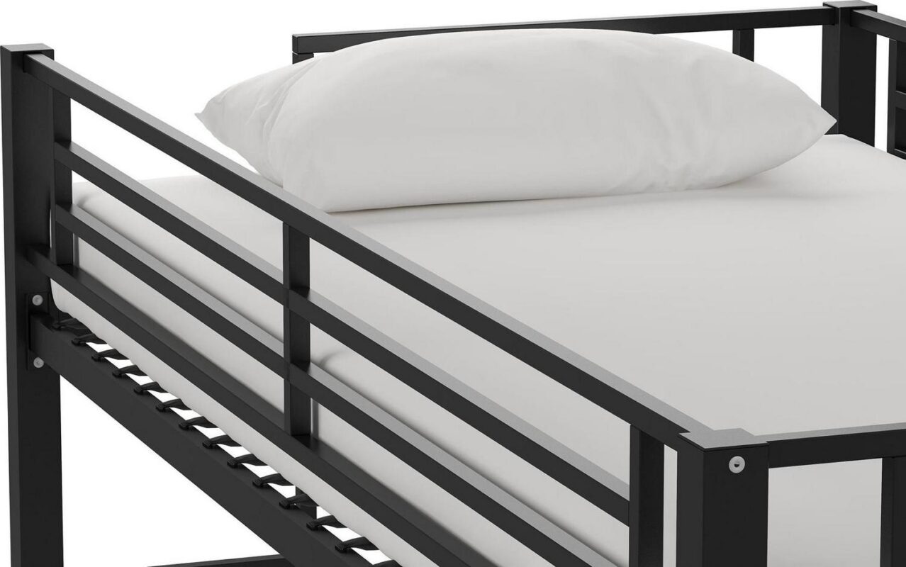 Your Zone Brittain Twin Metal Loft Bed, Black - Image 18