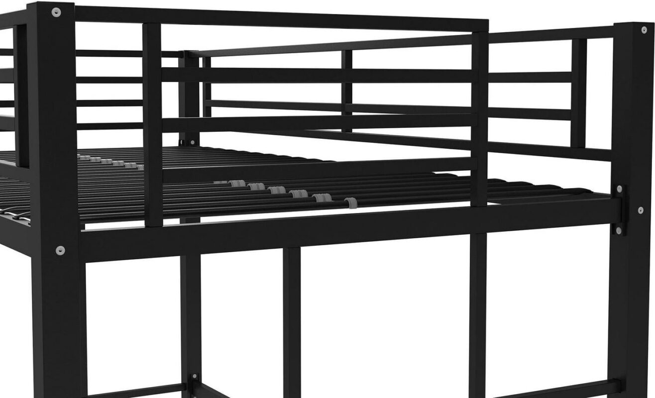 Your Zone Brittain Twin Metal Loft Bed, Black - Image 10