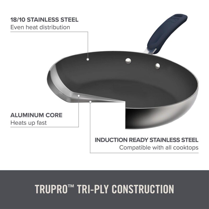Zakarian by Dash TruPro 5-qt. Stainless Steel Saute Pan with Lid - Image 4