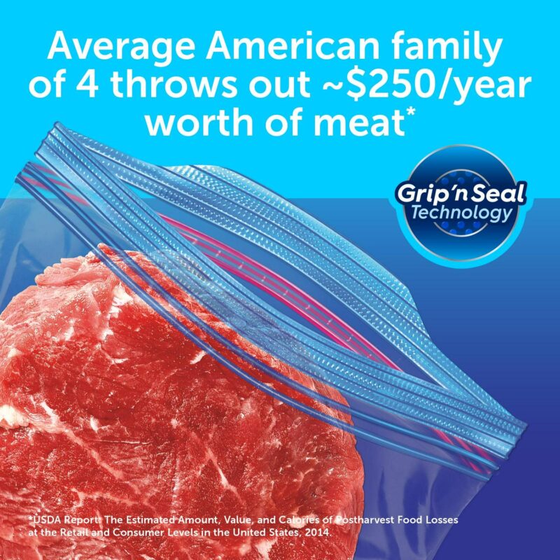 Ziploc Brand Freezer Bags, with Grip 'n Seal Technology, Quart, 75 Count - Image 8