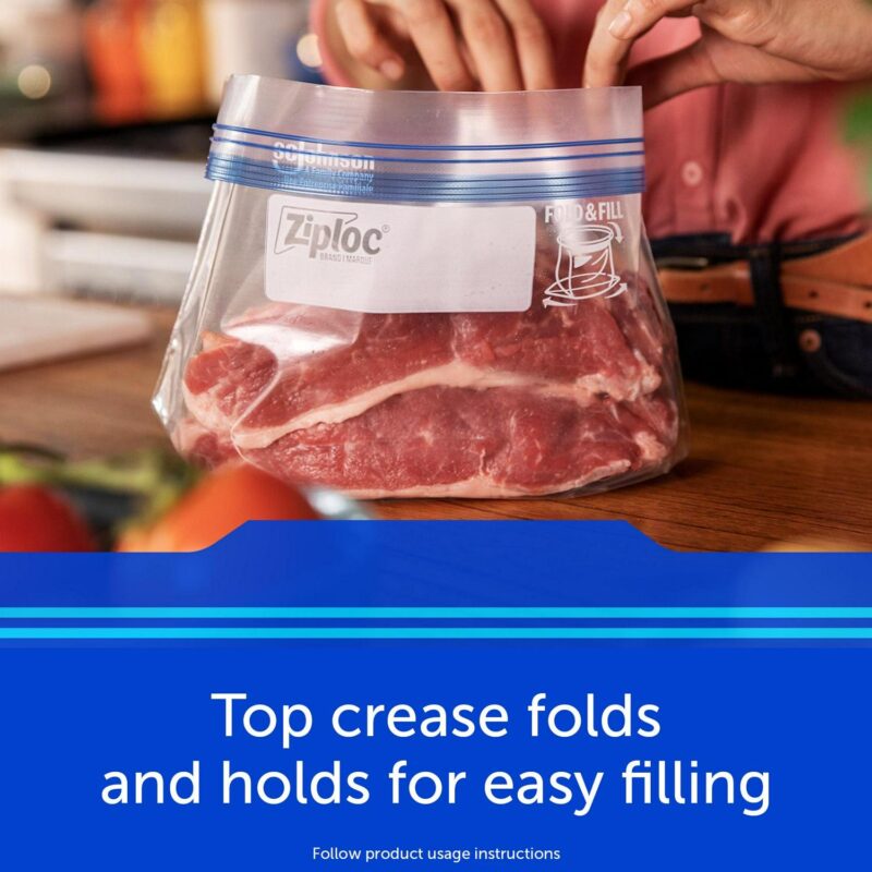 Ziploc Brand Freezer Bags, with Grip 'n Seal Technology, Quart, 75 Count - Image 2