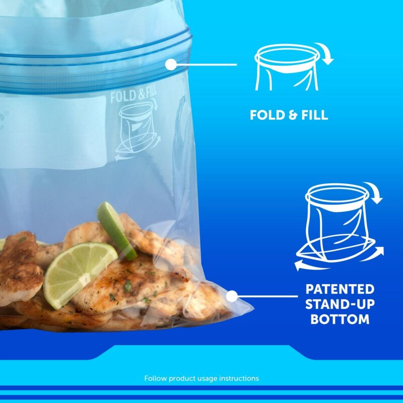 Ziploc Brand Freezer Bags, with Grip 'n Seal Technology, Quart, 75 Count - Image 3