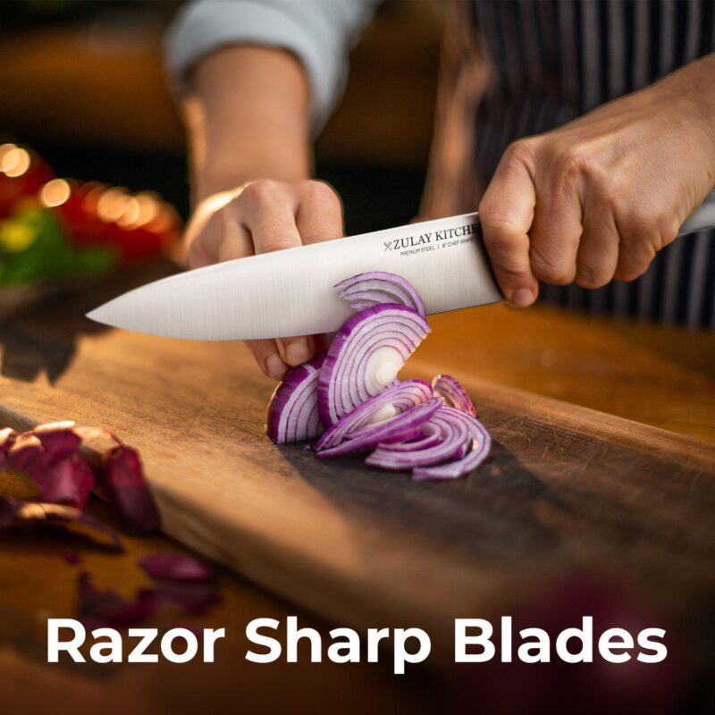 Zulay Kitchen 18 Piece Stainless Steel Knife Set With Block And Sharpener - Image 3