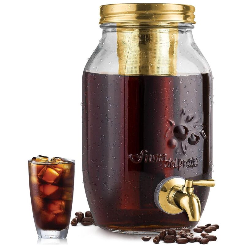 Zulay Kitchen 1.5 Liter Cold Brew Coffee Maker with Thick Glass Carafe and Stainless Steel Mesh Filter