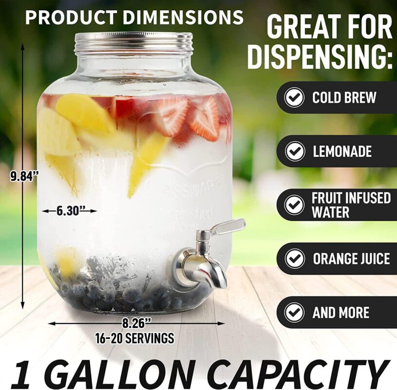 Zulay Kitchen 1 Gallon Cold Brew Coffee Maker with Stainless Steel Mesh Filter - Image 4