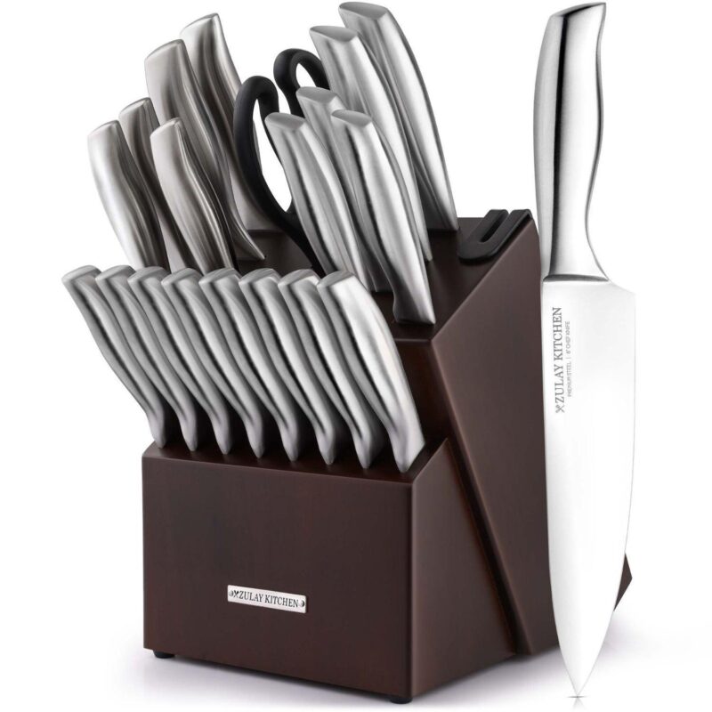 Zulay Kitchen 20 Piece Stainless Steel Knife Set With Block And Sharpener - Image 6