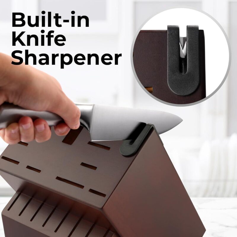 Zulay Kitchen 20 Piece Stainless Steel Knife Set With Block And Sharpener - Image 4