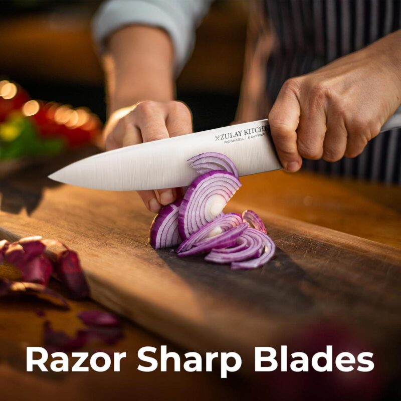 Zulay Kitchen 20 Piece Stainless Steel Knife Set With Block And Sharpener - Image 3