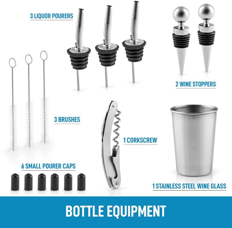 Zulay Kitchen 24-Piece Stainless Steel Kit Bartender Kit - Image 5