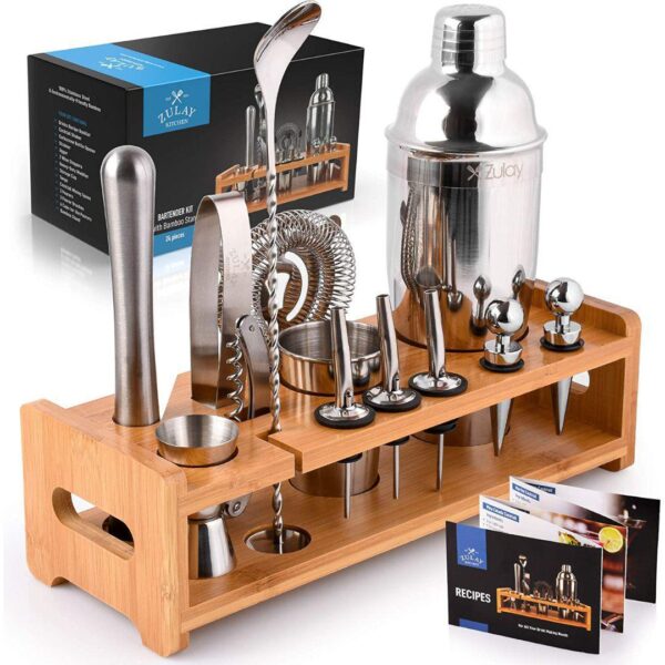 Zulay Kitchen 24-Piece Stainless Steel Kit Bartender Kit