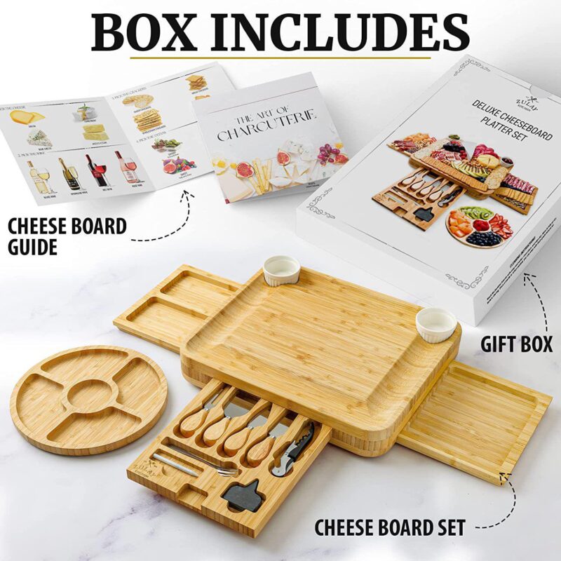 Zulay Kitchen Cheese Board Deluxe Set - Image 4