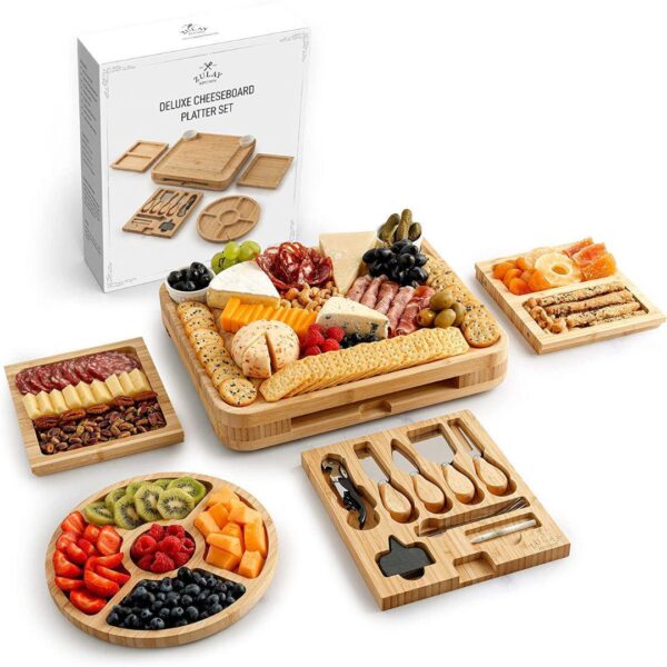 Zulay Kitchen Cheese Board Deluxe Set