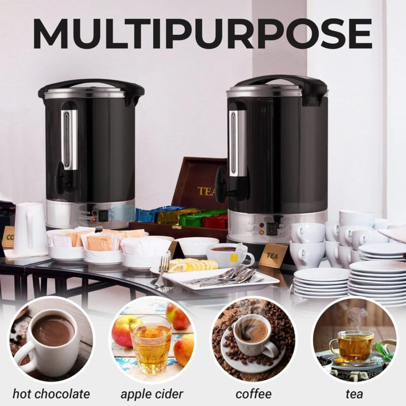 Zulay Kitchen Commercial Coffee Maker - 100 Cup Coffee Urn with Double-Wall and Twist-Lock Lid - Image 2