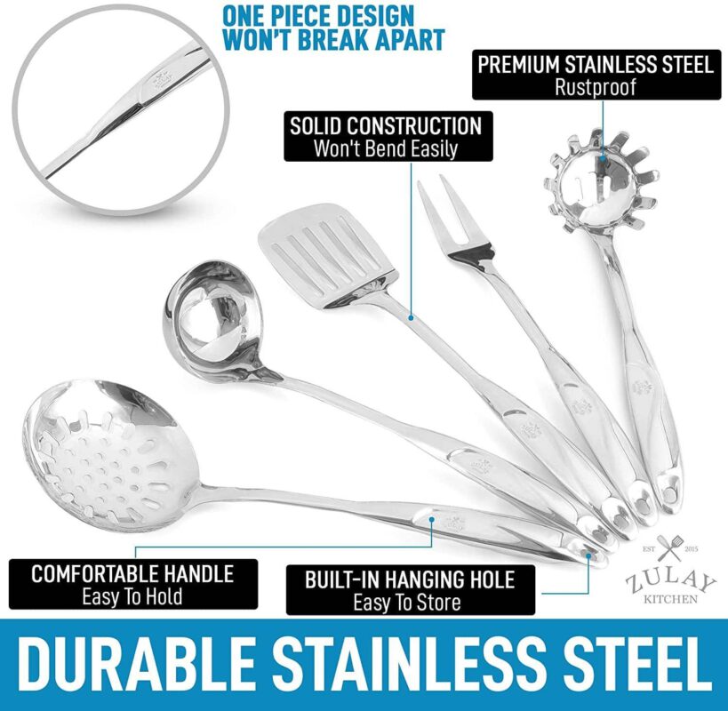 Zulay Kitchen Cooking Utensil Set - 5-Piece - Image 3