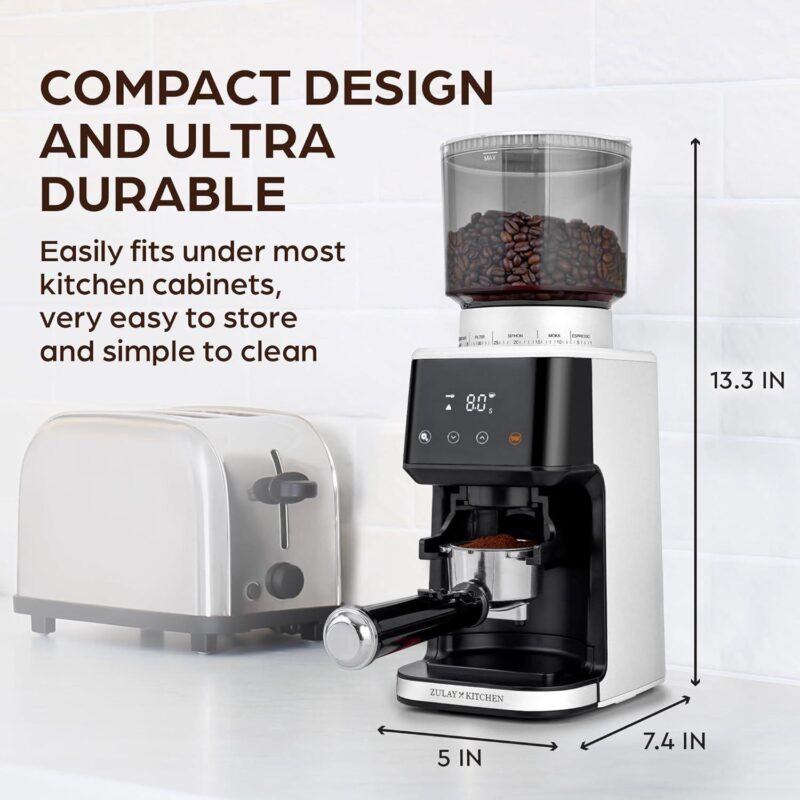 Zulay Kitchen Espresso Grinder - Burr Coffee Grinder Electric - Image 5