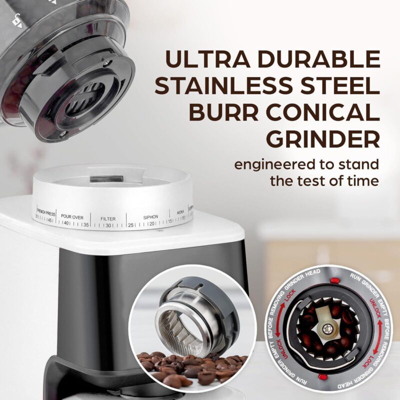 Zulay Kitchen Espresso Grinder - Burr Coffee Grinder Electric - Image 3