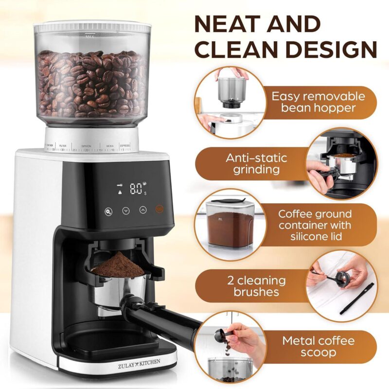Zulay Kitchen Espresso Grinder - Burr Coffee Grinder Electric - Image 2