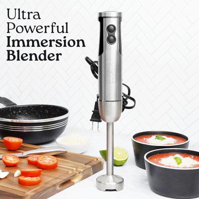 Zulay Kitchen Immersion Blender Set 4pc - Powerful 800 Watt 12 Speed Emulsion Mixer - Image 2
