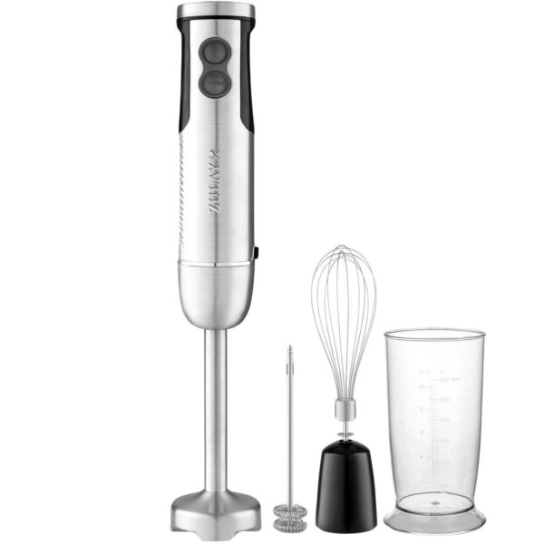 Zulay Kitchen Immersion Blender Set 4pc - Powerful 800 Watt 12 Speed Emulsion Mixer