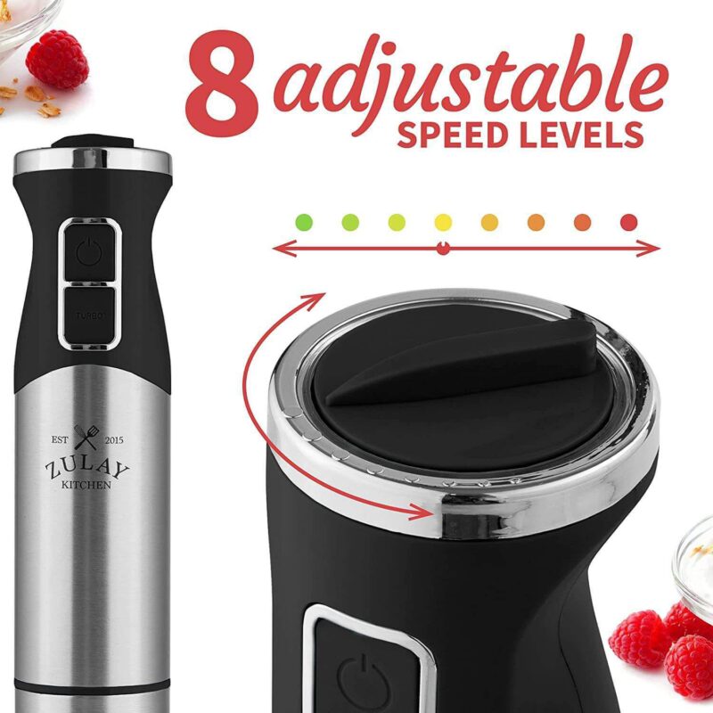 Zulay Kitchen Immersion Blender Handheld 500W - 8 Speed Copper Motor Immersion Hand Blender - Image 4