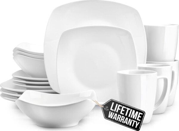 Zulay Kitchen Luna 16 Piece Dinnerware Set