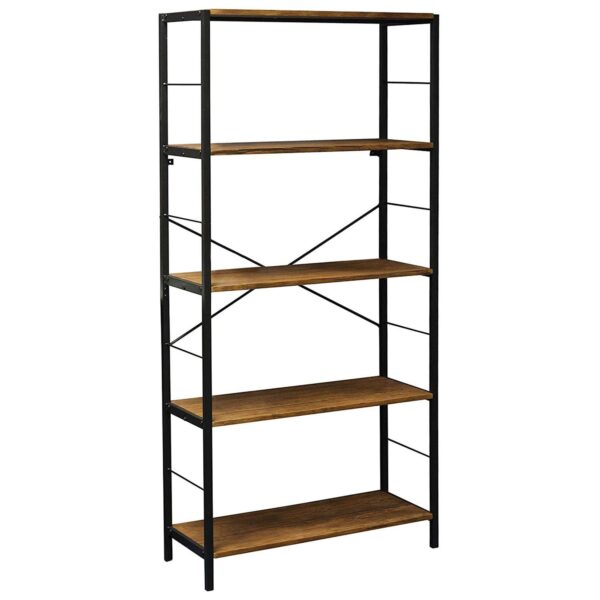 eHemco 5 Tier Modern Rustic Bookcase, 64 Inches Height