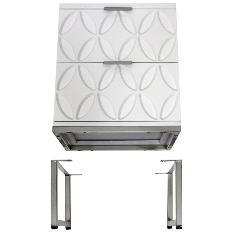 eHemco End Table Side Table with 2 Drawers and Metal Legs - Image 4