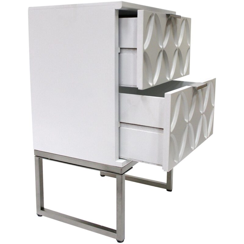 eHemco End Table Side Table with 2 Drawers and Metal Legs - Image 3