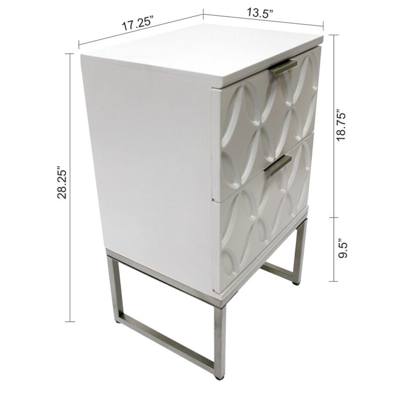 eHemco End Table Side Table with 2 Drawers and Metal Legs - Image 5