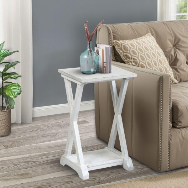 eHemco X-Farmhouse End Table Side Table with Storage Shelf