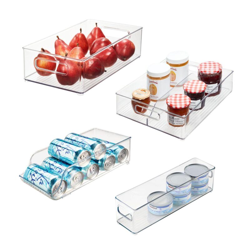 iDesign Clear Plastic Fridge Bins 4-piece Set - Image 3