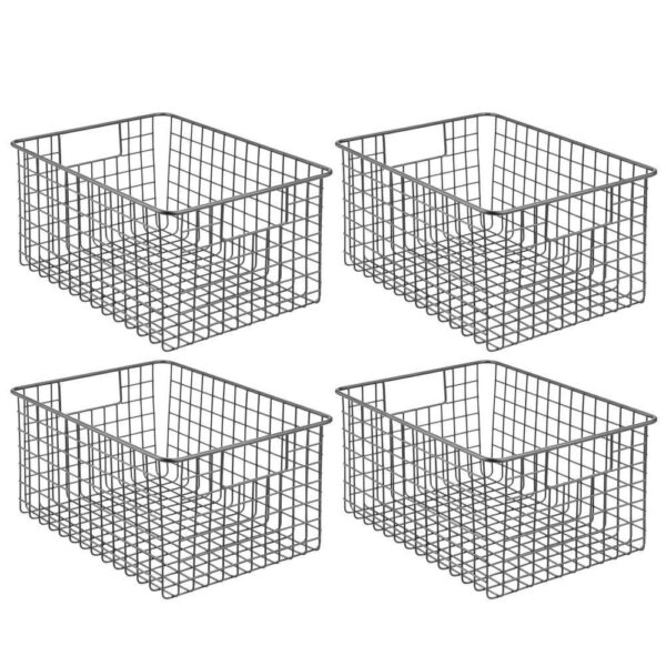 mDesign Metal Wire Food Storage Organizer Bin