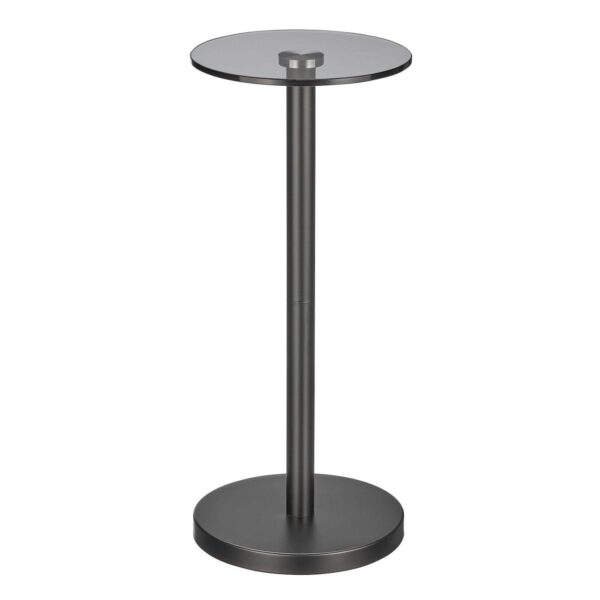 mDesign Metal and Glass Top 9.5  Round Accent Table