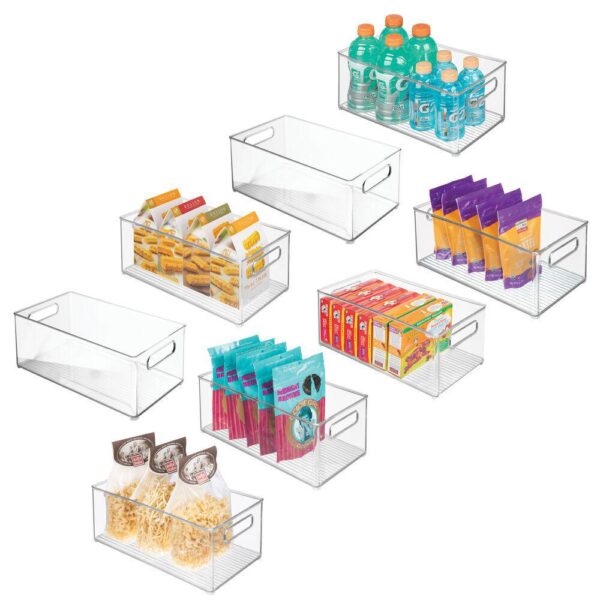 mDesign Plastic Food Storage Organizer Bin, 8 Pack - Clear