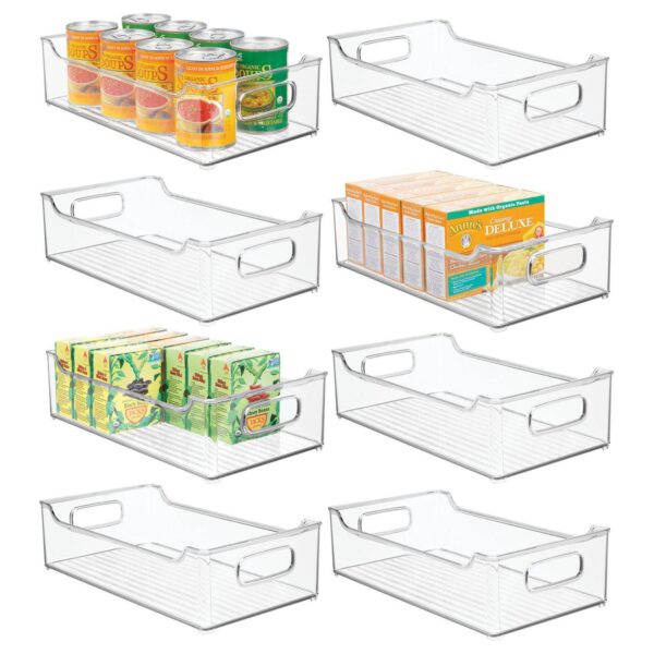 mDesign Plastic Kitchen Pantry Cabinet Food Storage Bin, 8 Pack