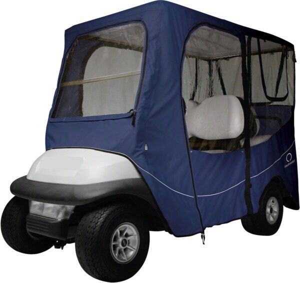 Classic Accessories Fairway Deluxe Long Golf Cart Enclosure Navy