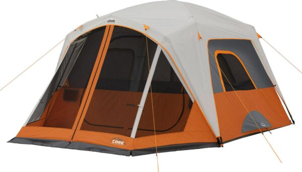 Core Equipment 6-Person Straight Wall Cabin Tent With Screen Room