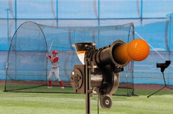 Heater PowerAlley Lite Pitching Machine and HomeRun 12 Batting Cage