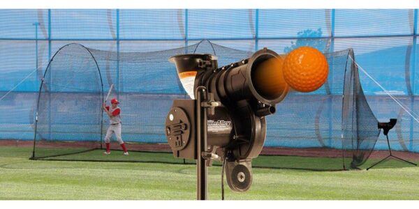 Heater PowerAlley Lite Baseball Pitching Machine and Home 20' Batting Cage