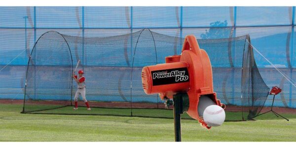 Heater PowerAlley Pro Baseball Pitching Machine and Home 20' Batting Cage