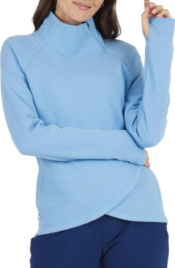 IBKUL Women's Long Sleeve Asymmetrical Mock Golf Pullover