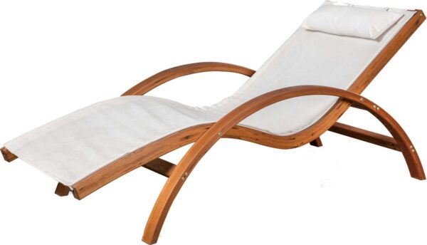 Island Retreat Bentwood Breeze Luxury Lounger with Wood Frame